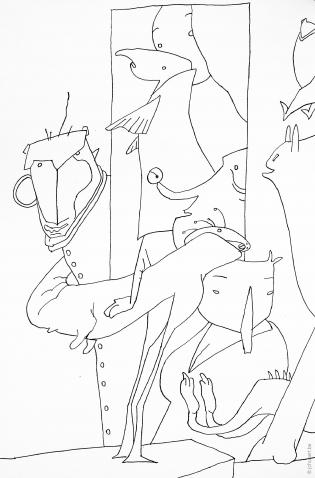 C-009-018--carnet--210--297--nb--figuratif--plume_encre--animal-croquis-monstre.jpg